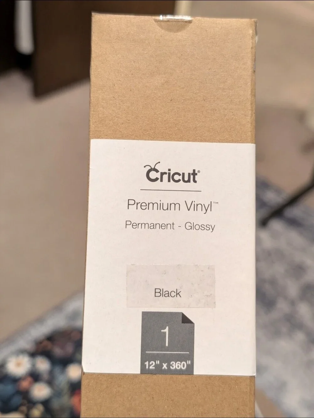 🆕 Cricut Premium Glossy Black Permanent Vinyl 12